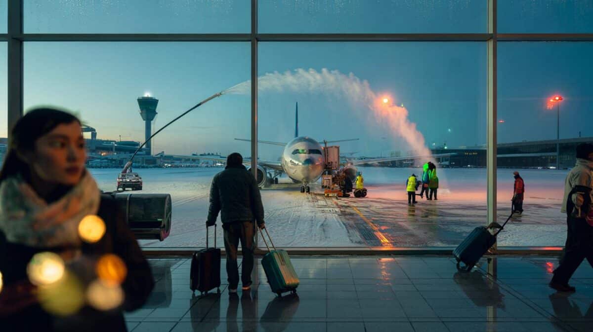 Airport issues travel warning as winter conditions affect flights