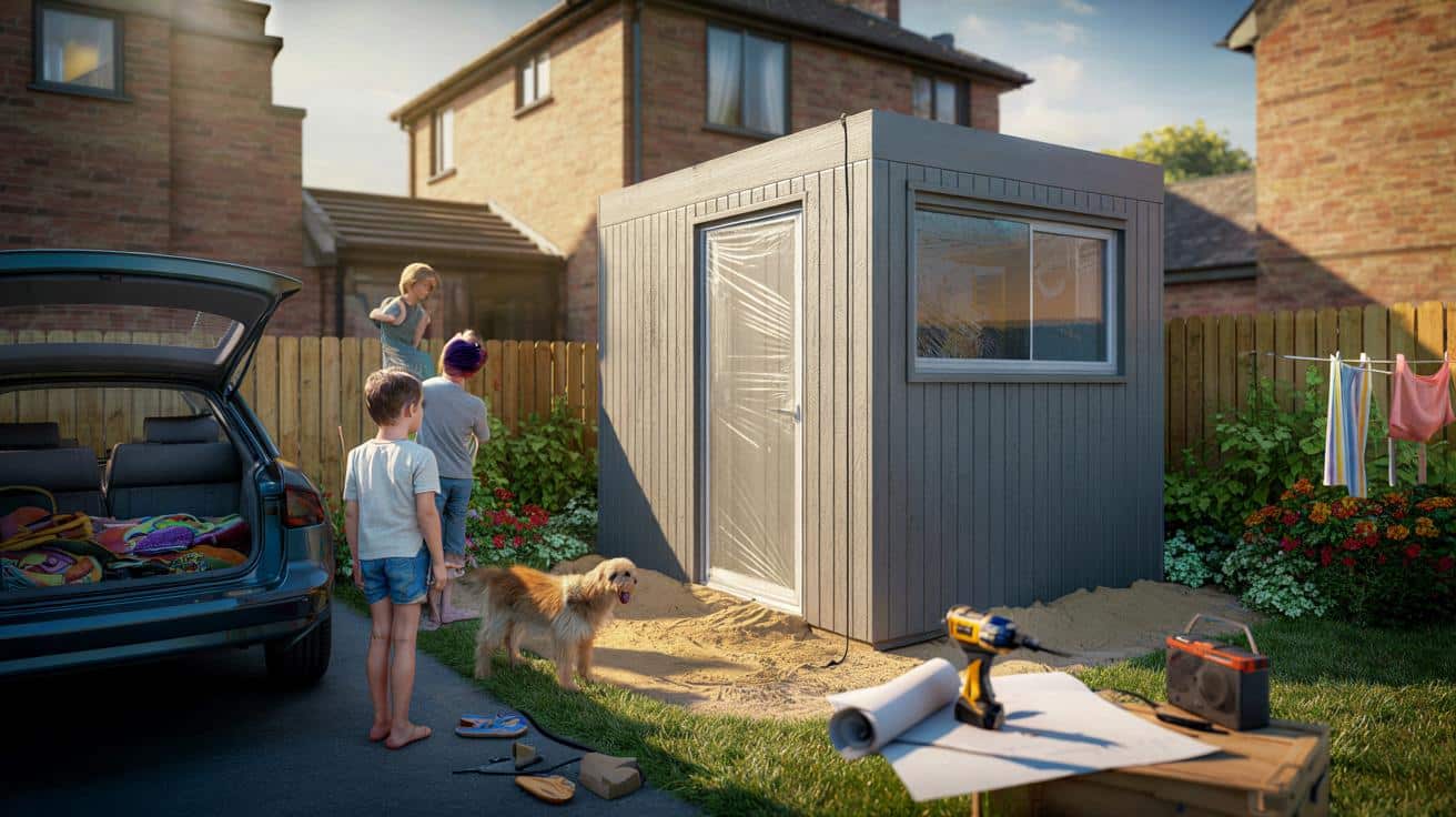 Family returns from break to find unexpected building next door