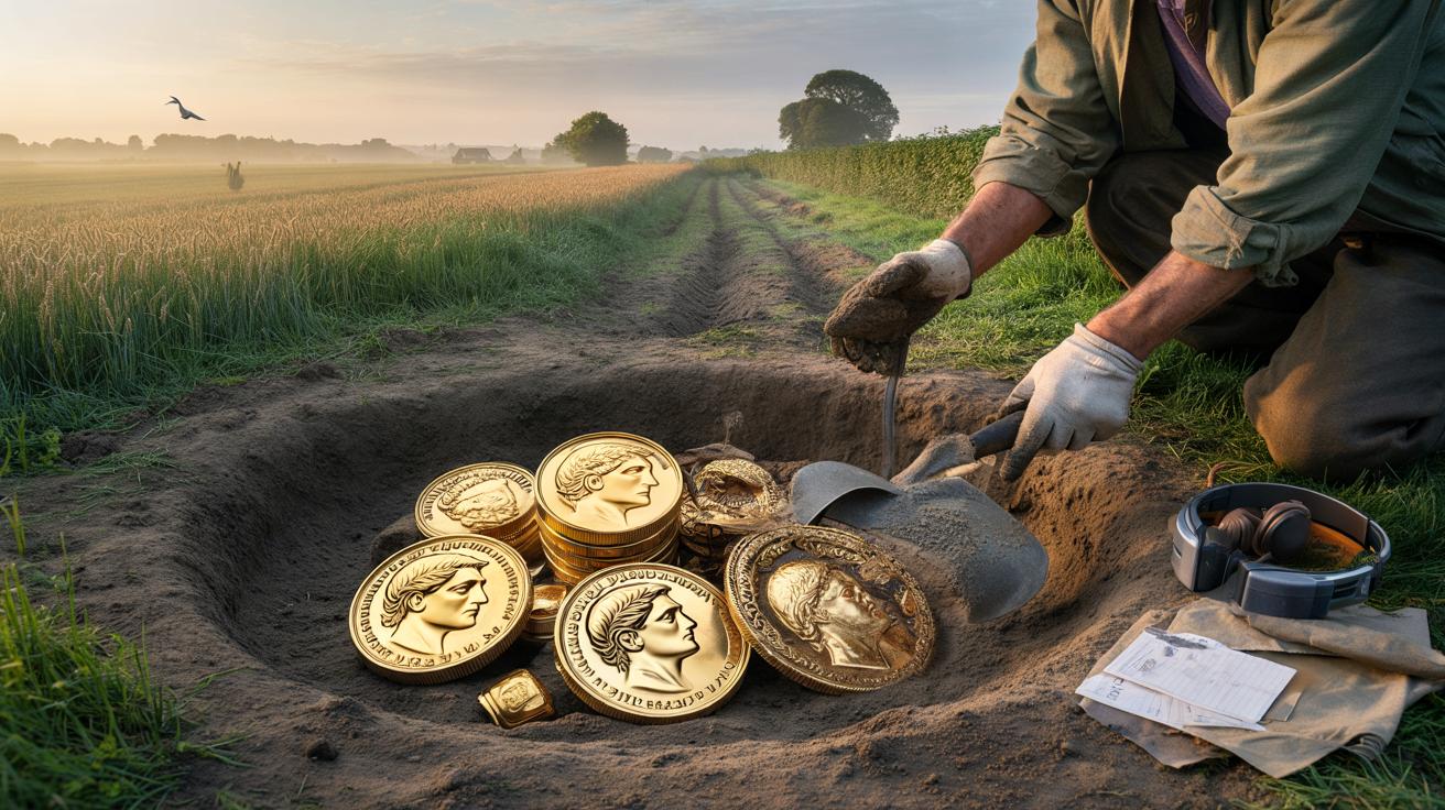 Lost Roman Gold: Amateur treasure hunter finds £500,000 hoard in a farmer's field.