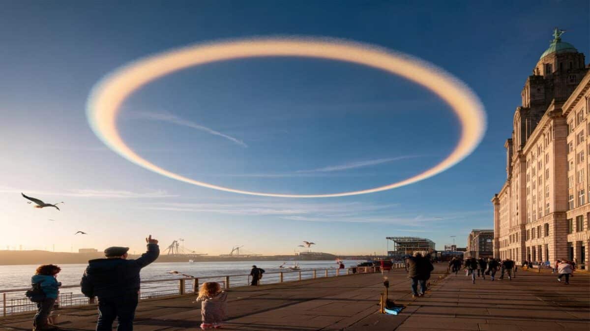 Strange Phenomenon: Why a giant "white circle" appeared in the sky over Liverpool today.
